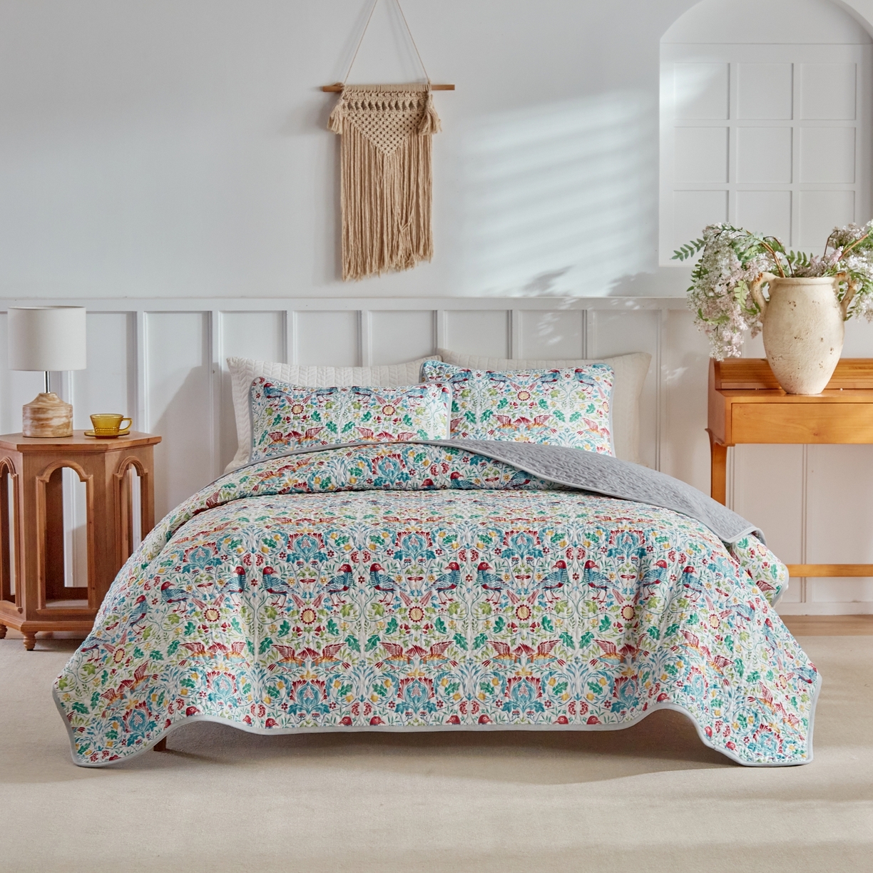 91家纺网 家纺一手货源 找家纺 温宁家纺 2026新款印花床盖 0083