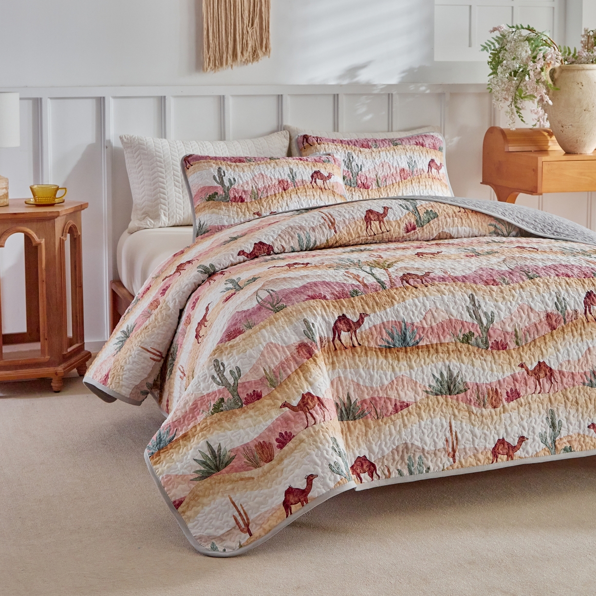 91家纺网 家纺一手货源 找家纺 温宁家纺 2026新款印花床盖 0084