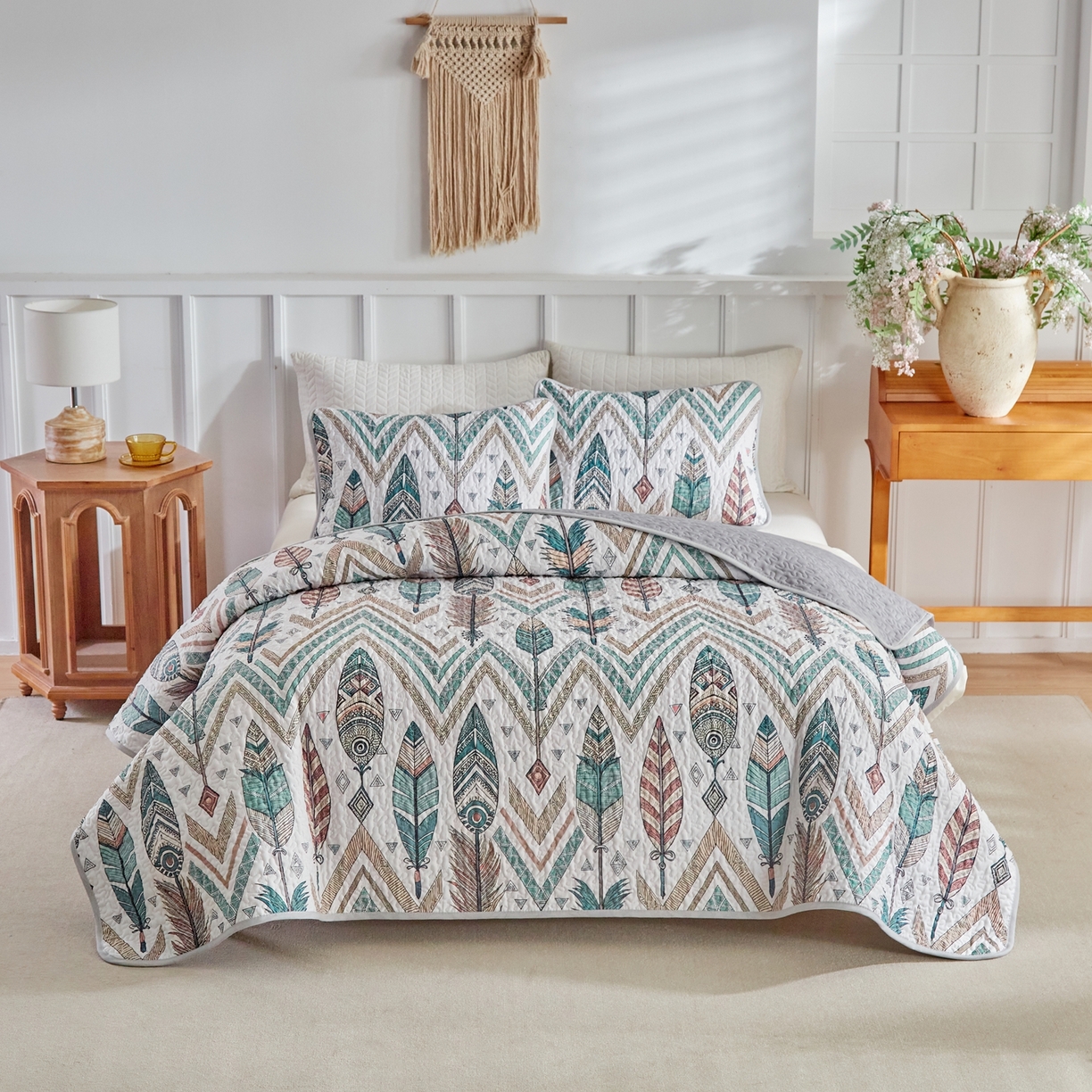 91家纺网 家纺一手货源 找家纺 温宁家纺 2026新款印花床盖 0086