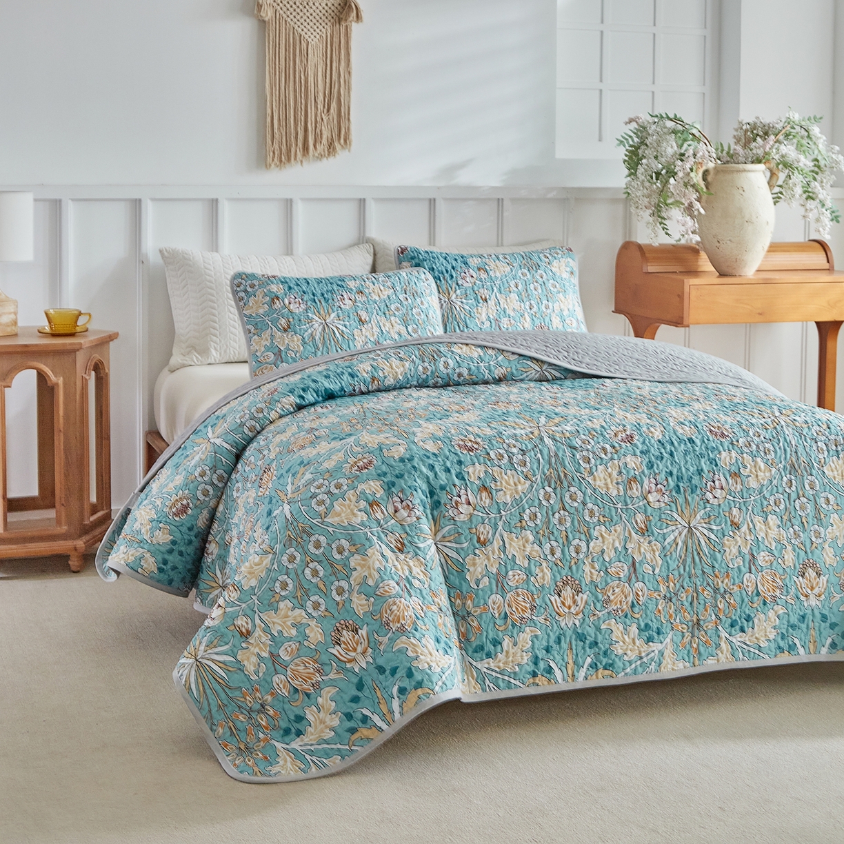 91家纺网 家纺一手货源 找家纺 温宁家纺 2026新款印花床盖 0093