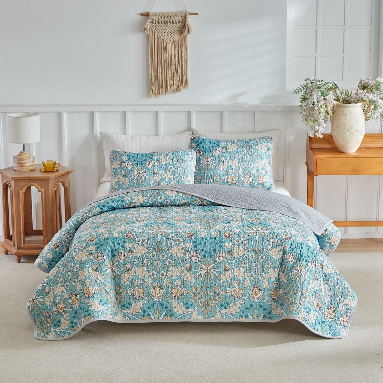 91家纺网 家纺一手货源 找家纺 温宁家纺 2026新款印花床盖 0093