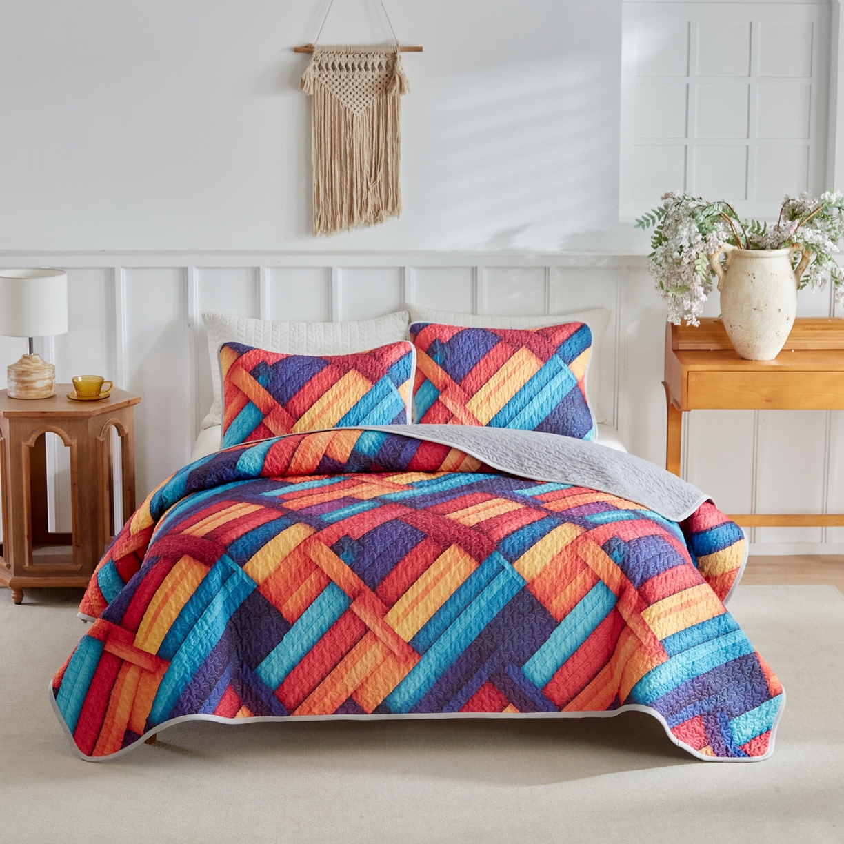 91家纺网 家纺一手货源 找家纺 温宁家纺 2026新款印花床盖 0094