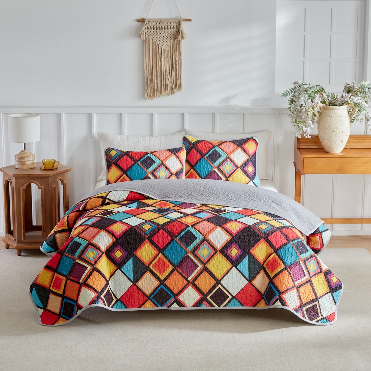 91家纺网 家纺一手货源 找家纺 温宁家纺 2026新款印花床盖 0095