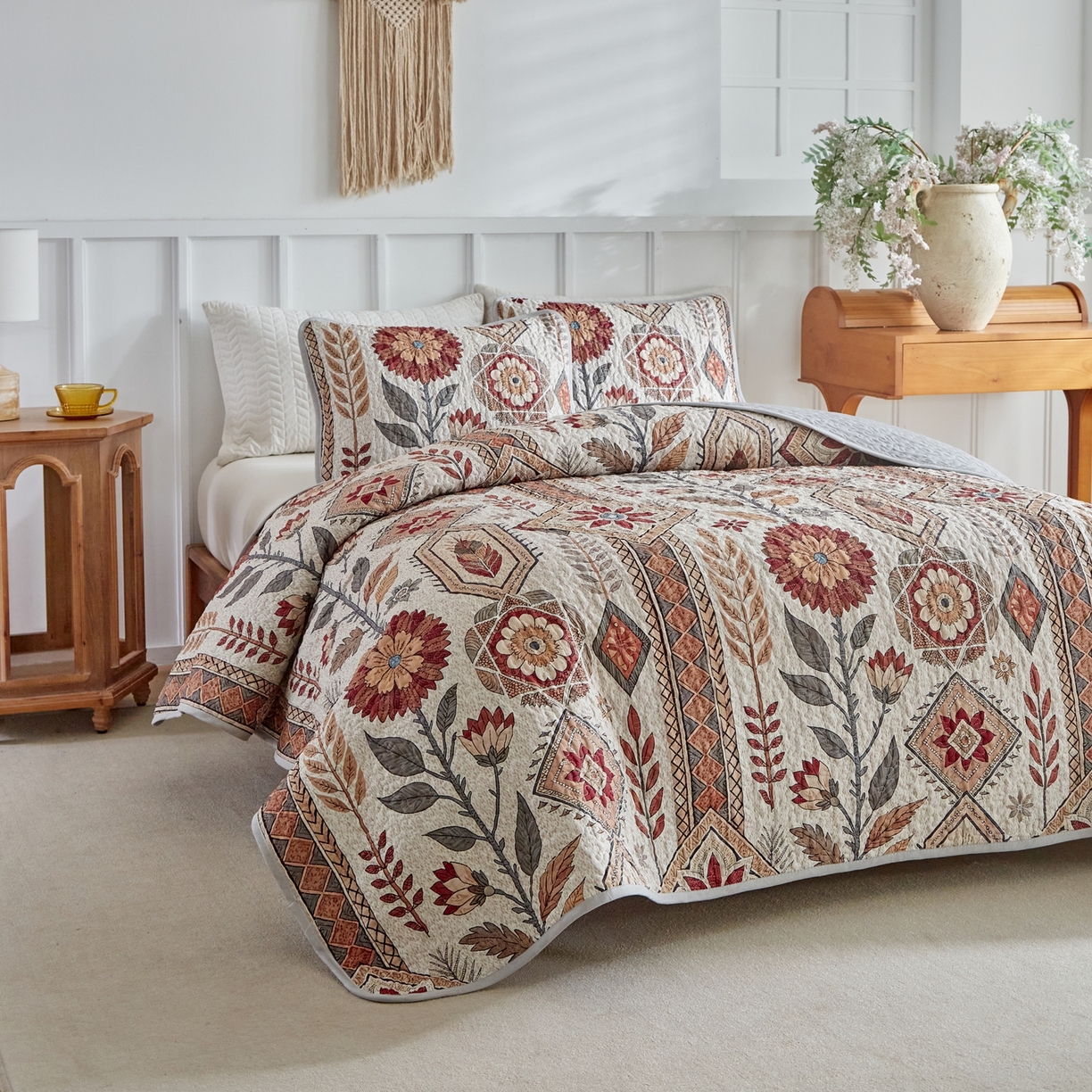 91家纺网 家纺一手货源 找家纺 温宁家纺 2026新款印花床盖 0096