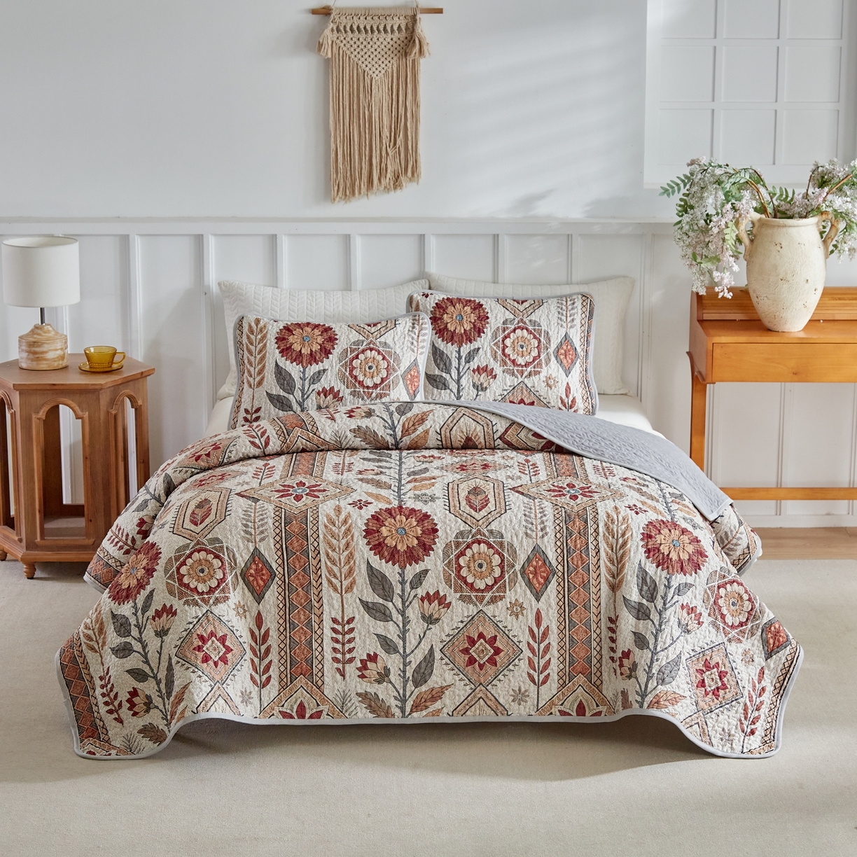 91家纺网 家纺一手货源 找家纺 温宁家纺 2026新款印花床盖 0096