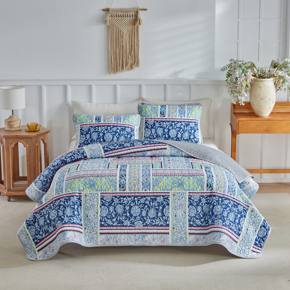 91家纺网 家纺一手货源 找家纺 温宁家纺 2026新款印花床盖 0097