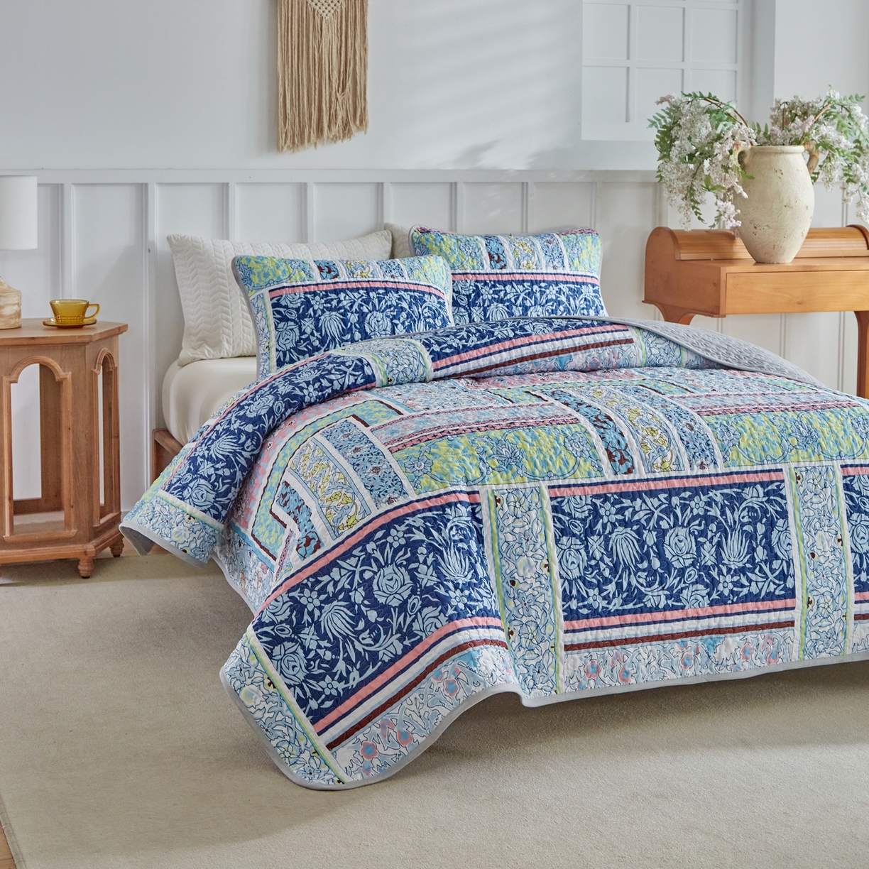 91家纺网 家纺一手货源 找家纺 温宁家纺 2026新款印花床盖 0097