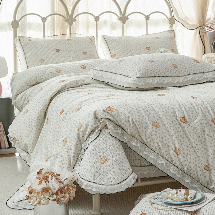 91家纺网 家纺一手货源 找家纺 （总）源舜家纺 2026新款全棉斜纹花边床盖多功能被子四件套