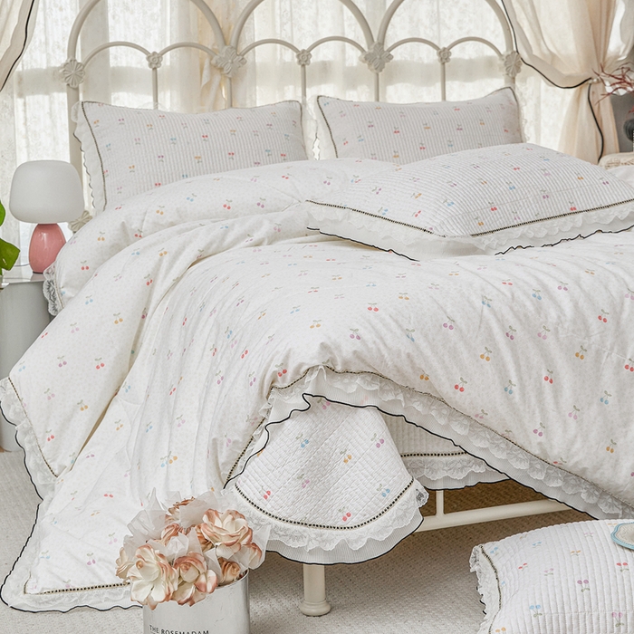 91家纺网 家纺一手货源 找家纺 （总）源舜家纺 2026新款全棉斜纹花边床盖多功能被子四件套