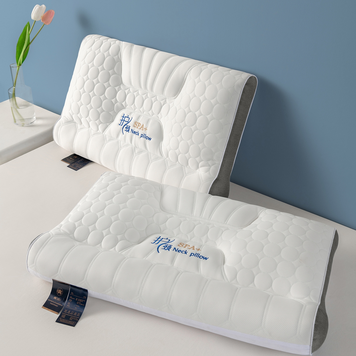 91家纺网 家纺一手货源 找家纺 小米枕芯 2025新款记忆棉凉感U型枕飞机护颈枕旅行枕便携脖子靠枕坐车睡觉神器三色 深蓝 24*29*14cm/只-简装