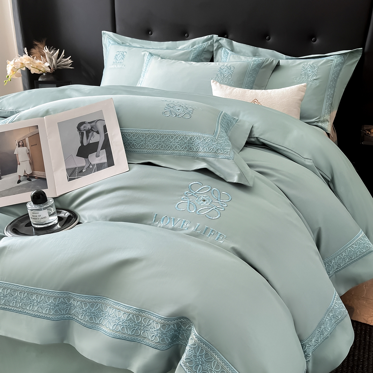 91家纺网 家纺一手货源 找家纺 （总）置顶家纺 2025新款刺绣亲肤磨毛四件套-兰迪系列