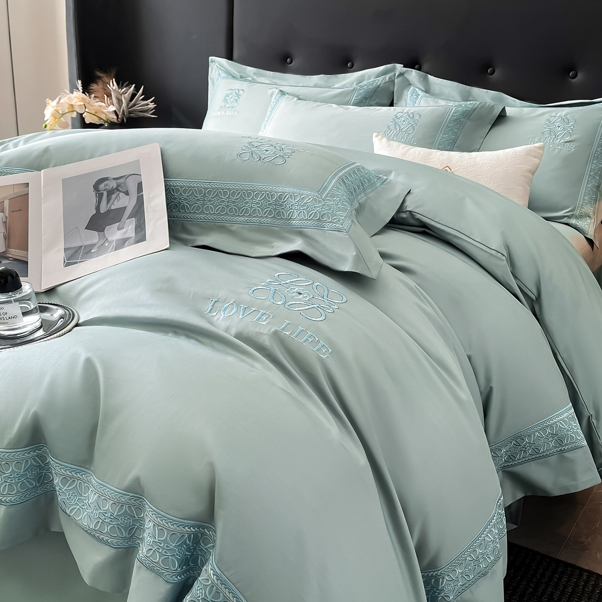 91家纺网 家纺一手货源 找家纺 （总）置顶家纺 2025新款刺绣亲肤磨毛四件套-兰迪系列