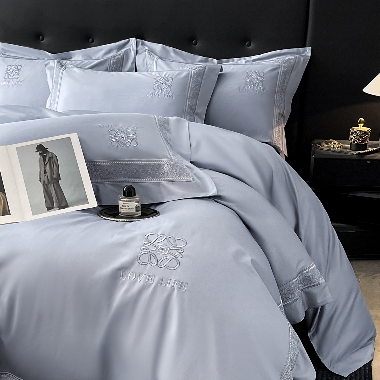 91家纺网 家纺一手货源 找家纺 置顶家纺 2025新款刺绣亲肤磨毛四件套-兰迪系列 兰迪-玛瑙灰