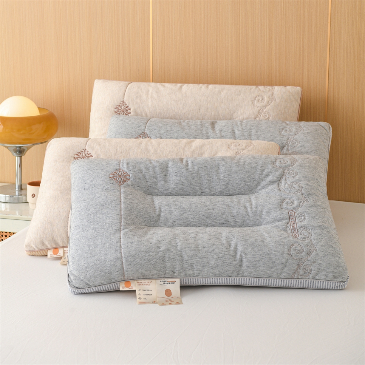 91家纺网 家纺一手货源 找家纺 仁宇枕业 2025新款新品抗氧化柔润美肌桑蚕丝枕头枕芯 组合图