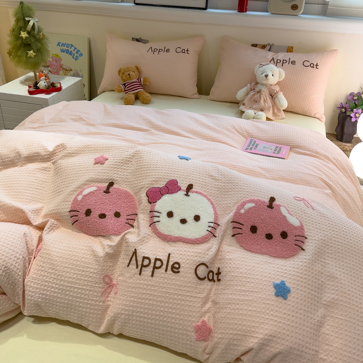 91家纺网 家纺一手货源 找家纺 （总）雅居纺家纺 2026新款全棉华夫格毛巾绣四件套