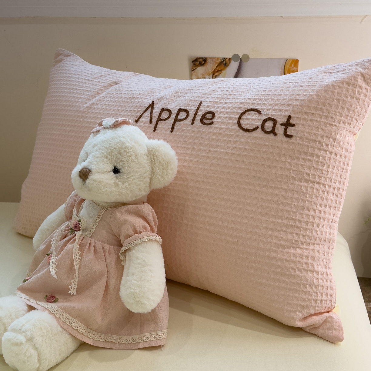 91家纺网 家纺一手货源 找家纺 （总）雅居纺家纺 2026新款全棉华夫格毛巾绣四件套