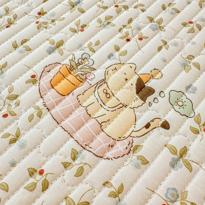 91家纺网 家纺一手货源 找家纺 2026新款13070单面全棉绗缝床盖三件套 莓果喵喵