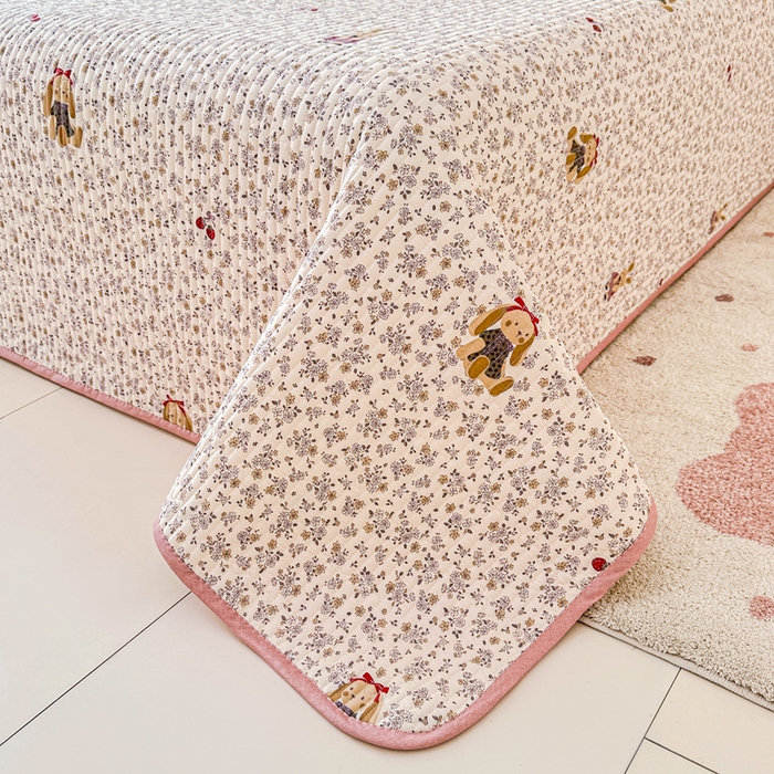 91家纺网 家纺一手货源 找家纺 2026新款13070单面全棉绗缝床盖三件套 帕丁顿兔兔