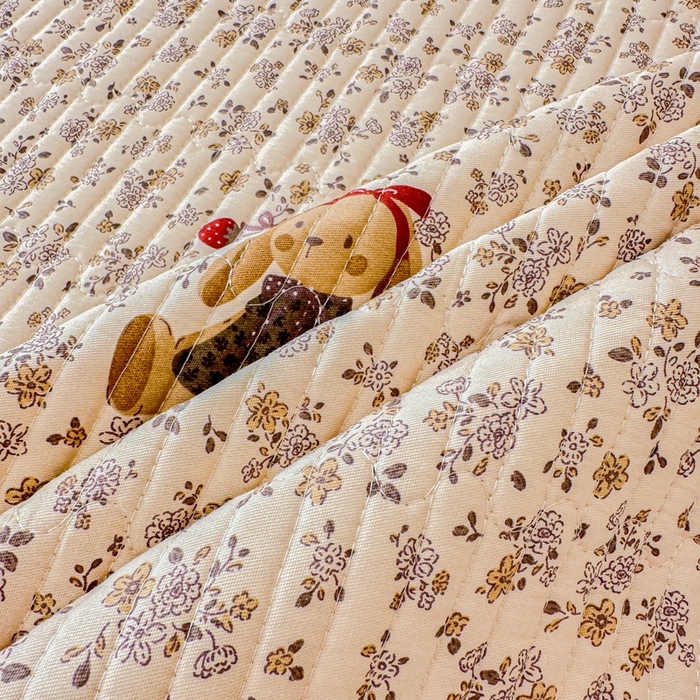 91家纺网 家纺一手货源 找家纺 2026新款13070单面全棉绗缝床盖三件套 帕丁顿兔兔