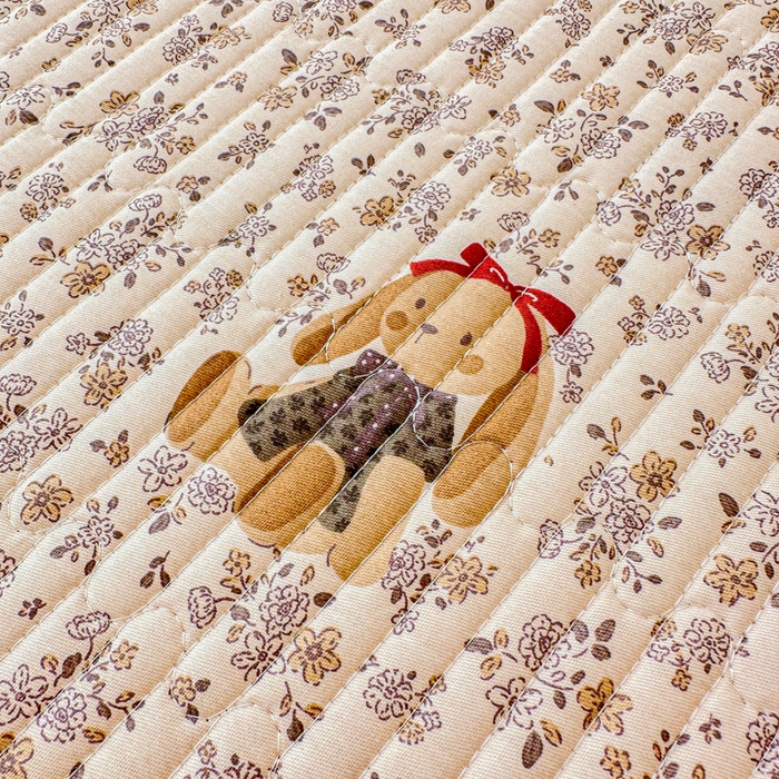 91家纺网 家纺一手货源 找家纺 2026新款13070单面全棉绗缝床盖三件套 帕丁顿兔兔