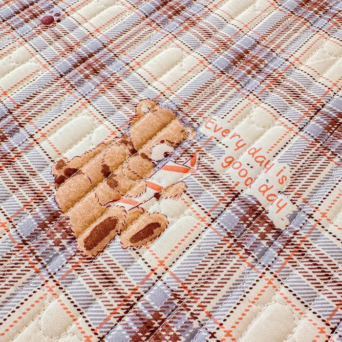 91家纺网 家纺一手货源 找家纺 2026新款13070单面全棉绗缝床盖三件套 星点漫语-咖