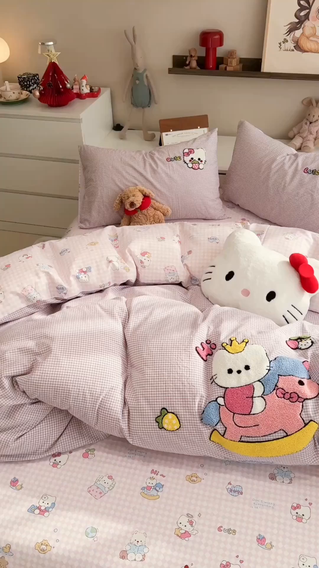 91家纺网 家纺一手货源 找家纺 雅居纺家纺 2026新款全棉色织水洗棉毛巾绣猫咪四件套 木马猫咪