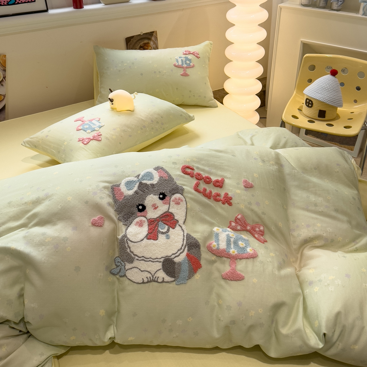 91家纺网 家纺一手货源 找家纺 （总）雅居纺家纺 2026新款全棉双层纱毛巾绣四件套