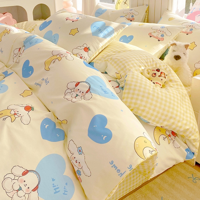 小懒猪 2026新款全棉印花卡通系列四件套 童梦汪旅