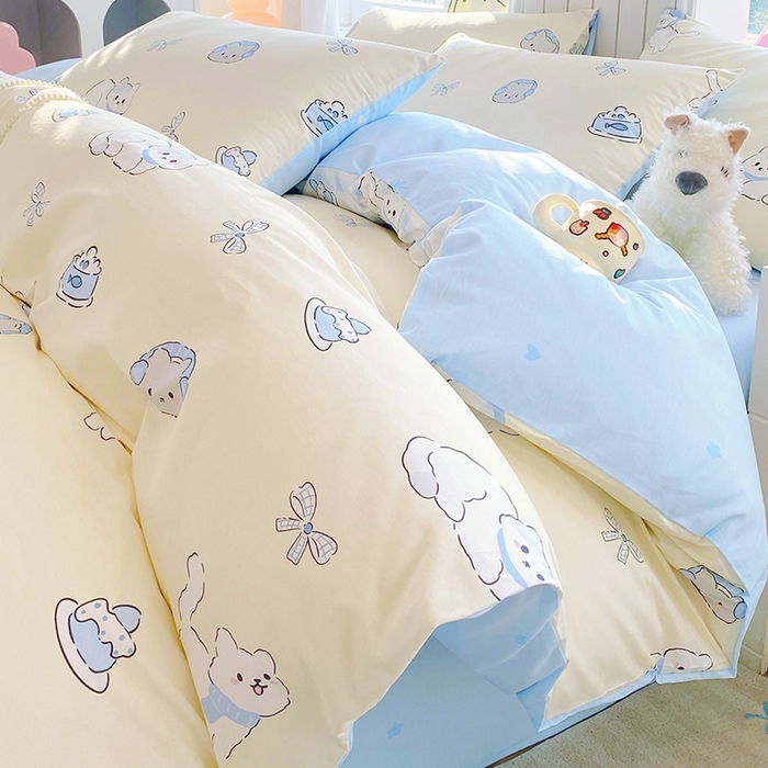 小懒猪 2026新款全棉印花卡通系列四件套 喵语时光