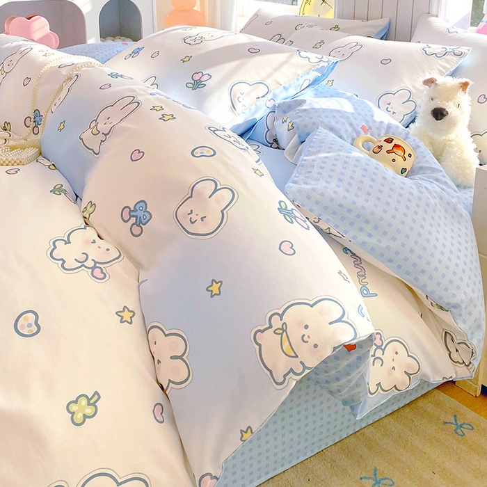 小懒猪 2026新款全棉印花卡通系列四件套 星兔软糖