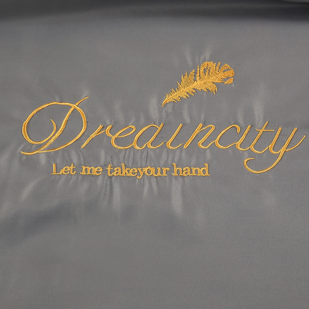 91家纺网 家纺一手货源 找家纺 好尚居 2026新款水洗真丝刺绣夏被被子被芯四件套 深灰