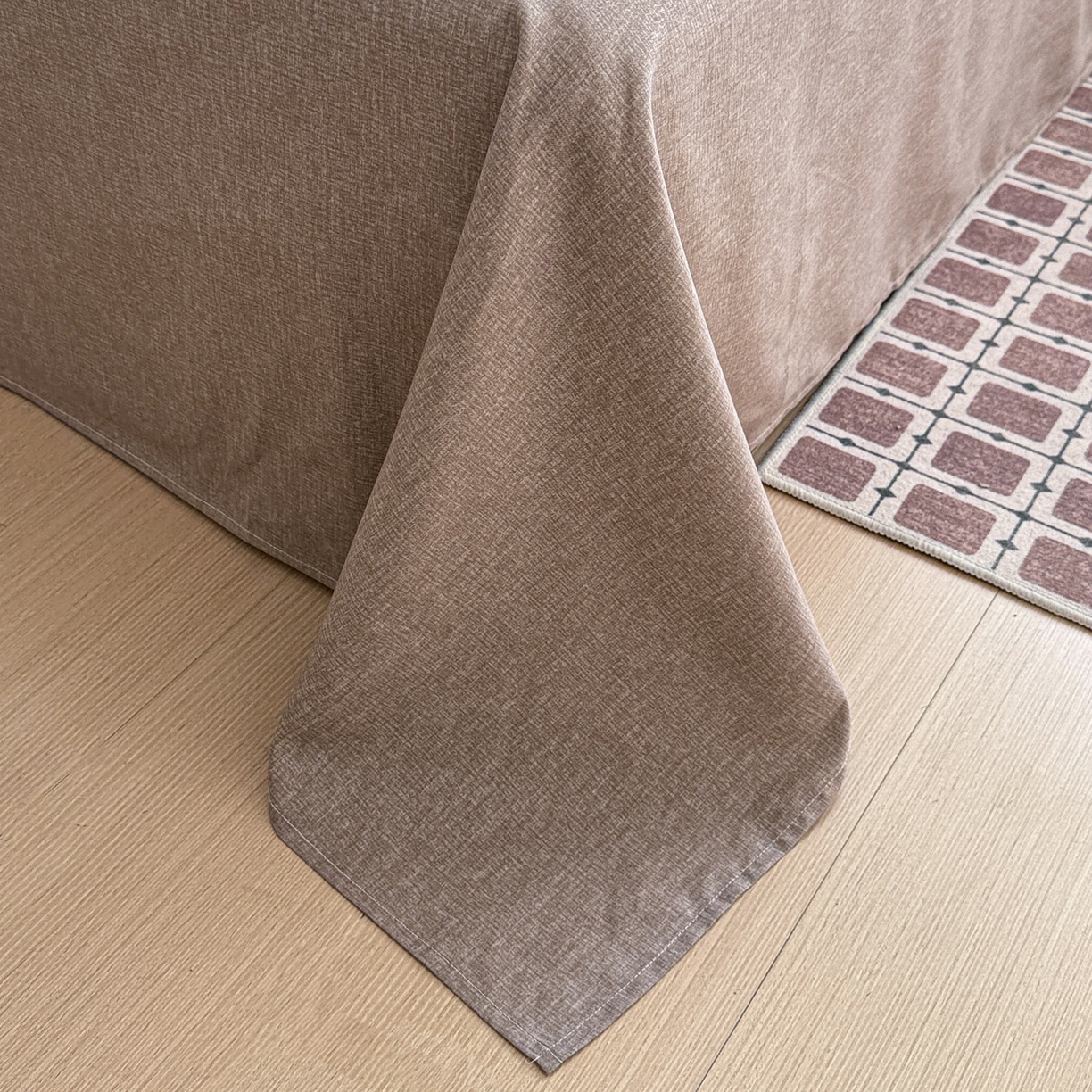 91家纺网 家纺一手货源 找家纺 名品家纺 2026新款100%纯棉床单系列 暗纹咖