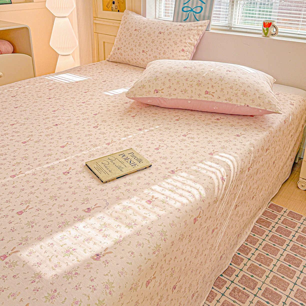 91家纺网 家纺一手货源 找家纺 名品家纺 2026新款100%纯棉床单系列 布拉格兔兔