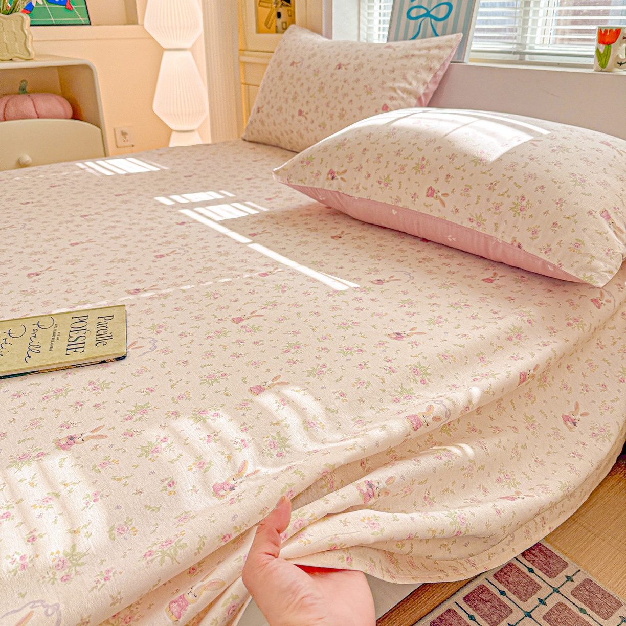 91家纺网 家纺一手货源 找家纺 名品家纺 2026新款100%纯棉床单系列 布拉格兔兔