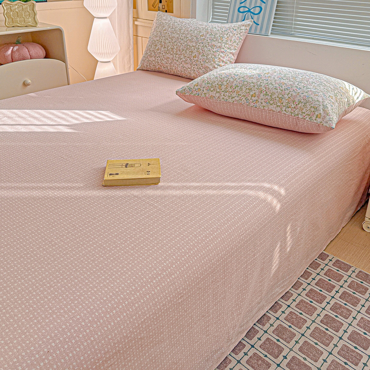 91家纺网 家纺一手货源 找家纺 名品家纺 2026新款100%纯棉床单系列 粉色物语