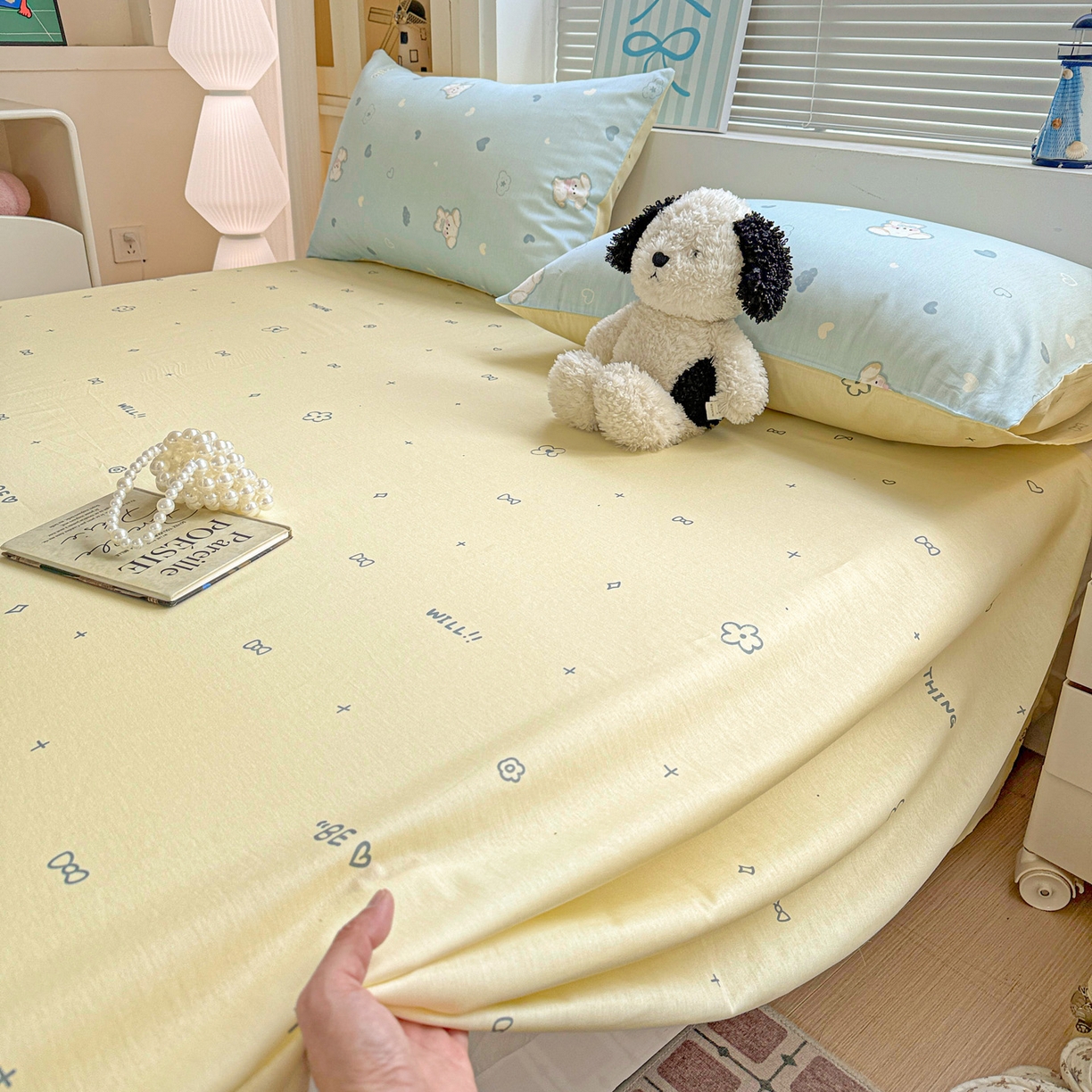 91家纺网 家纺一手货源 找家纺 名品家纺 2026新款100%纯棉床单系列 蝴蝶结花朵