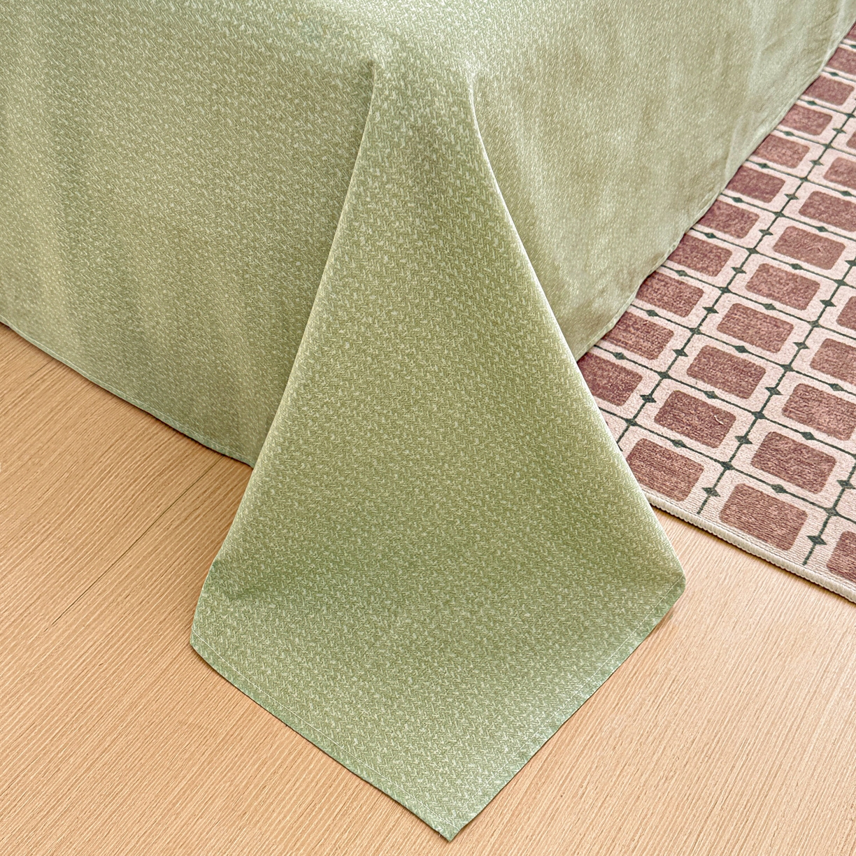 91家纺网 家纺一手货源 找家纺 名品家纺 2026新款100%纯棉床单系列 绿色麦穗