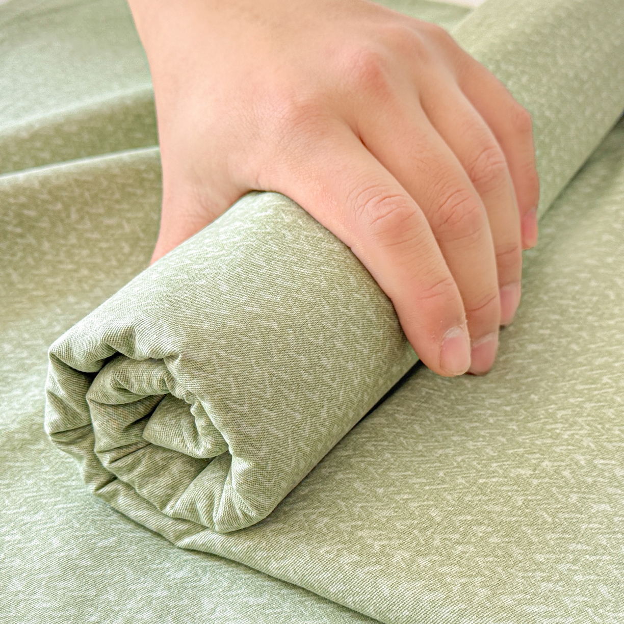 91家纺网 家纺一手货源 找家纺 名品家纺 2026新款100%纯棉床单系列 绿色麦穗