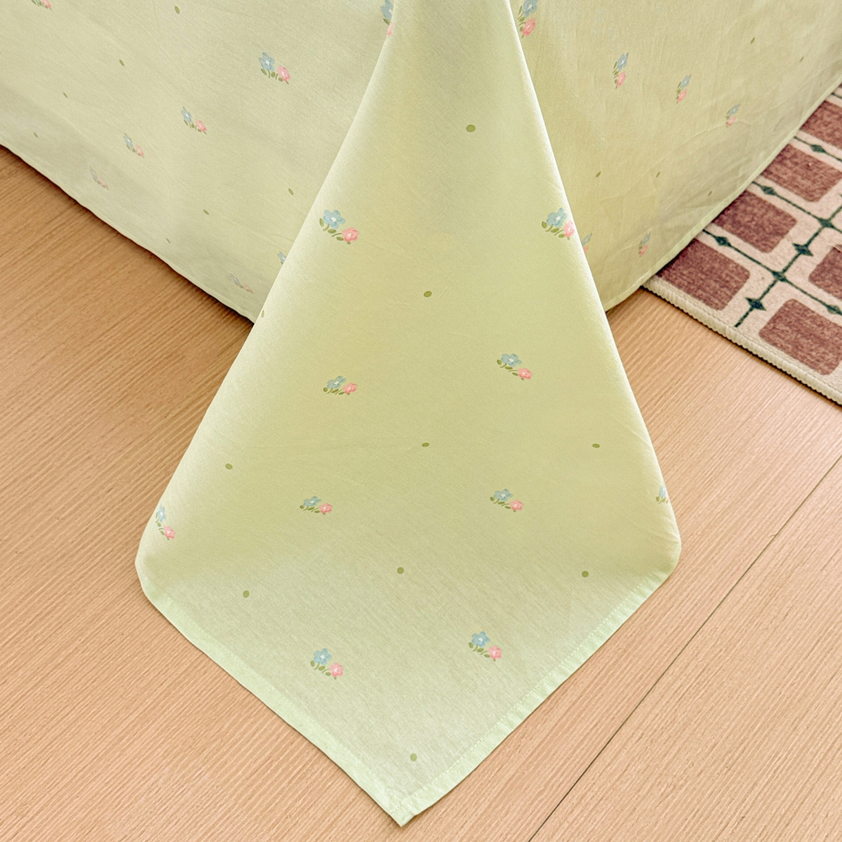 91家纺网 家纺一手货源 找家纺 名品家纺 2026新款100%纯棉床单系列 绿色小花