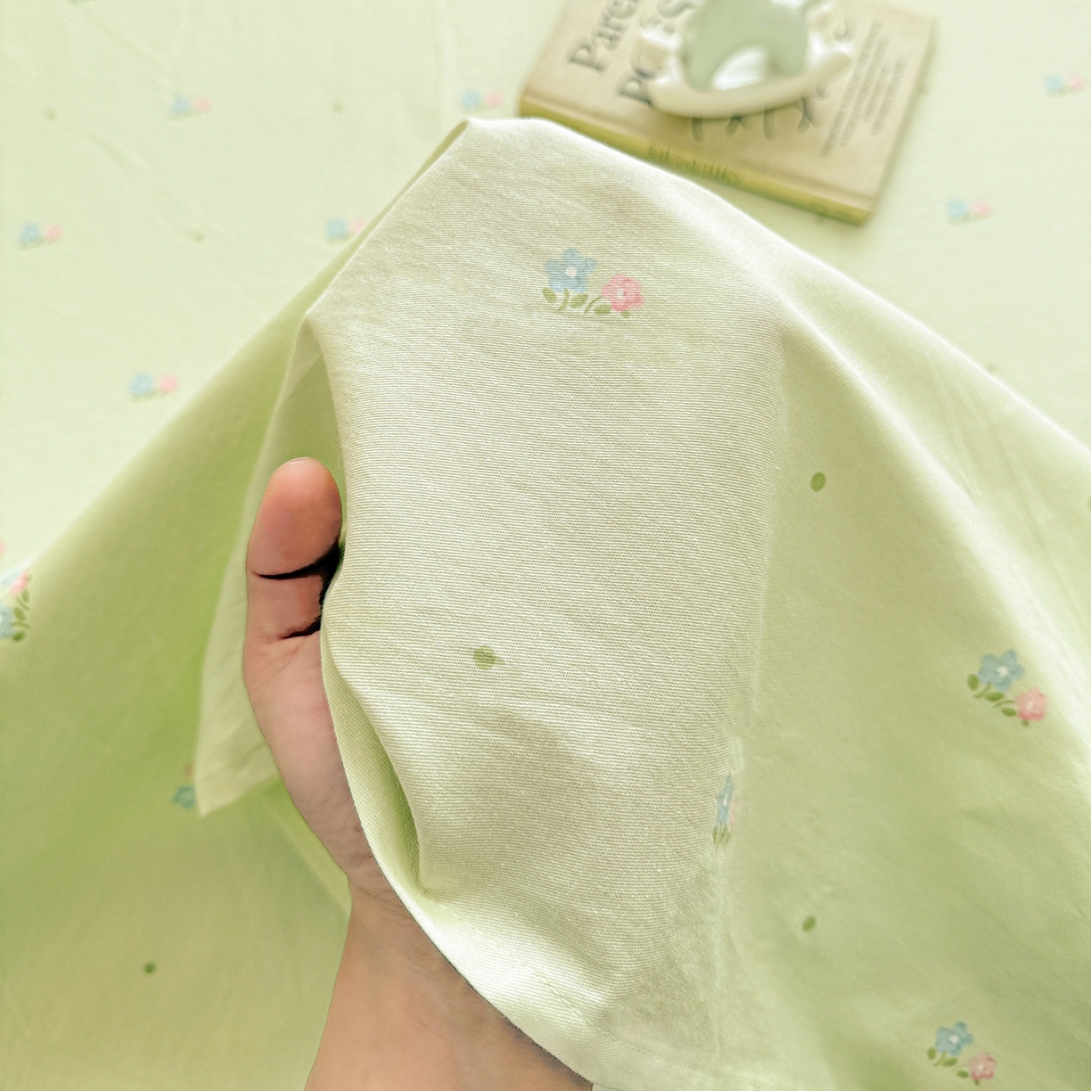 91家纺网 家纺一手货源 找家纺 名品家纺 2026新款100%纯棉床单系列 绿色小花