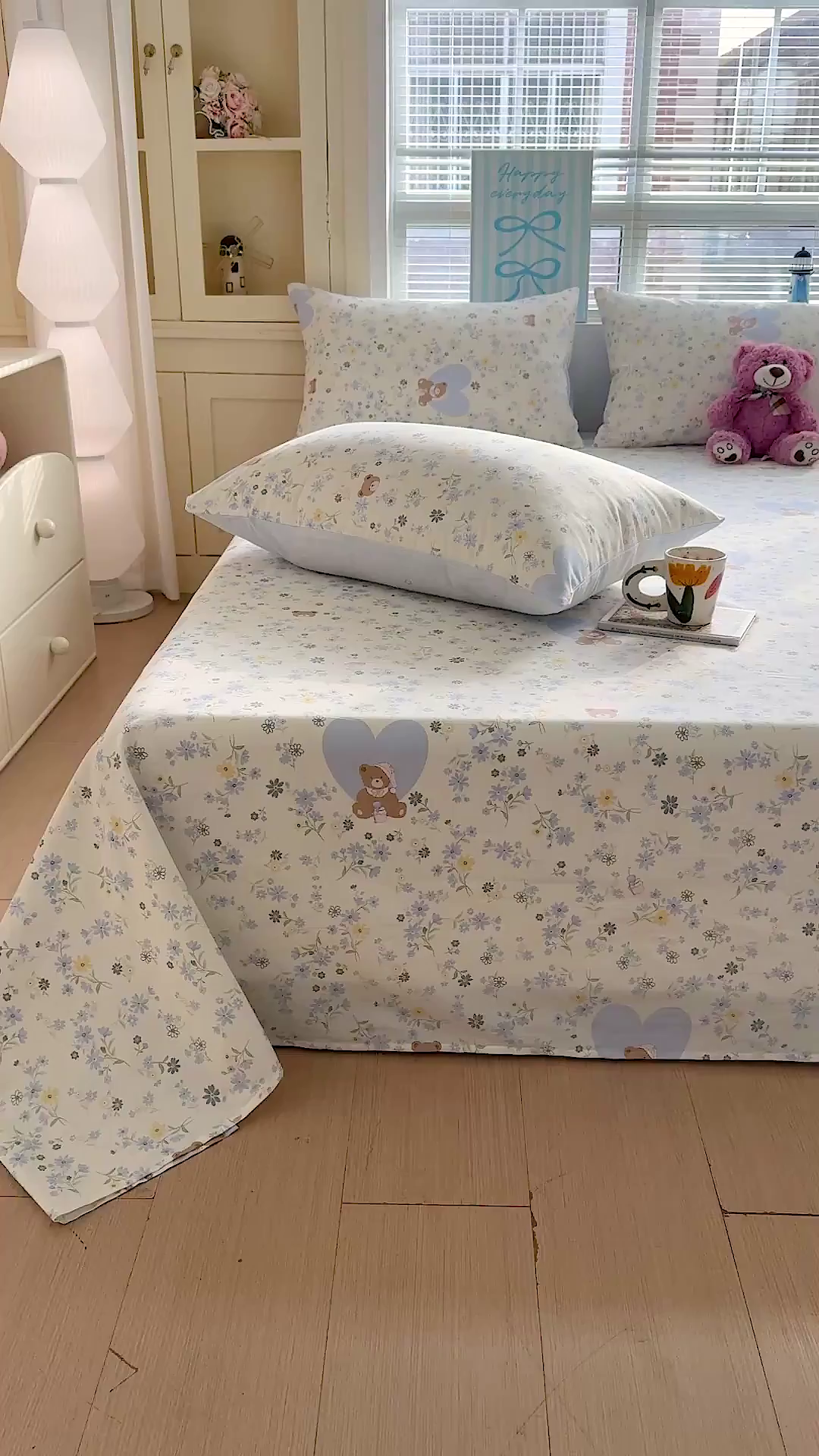 91家纺网 家纺一手货源 找家纺 名品家纺 2026新款100%纯棉床单系列 奶芙熊