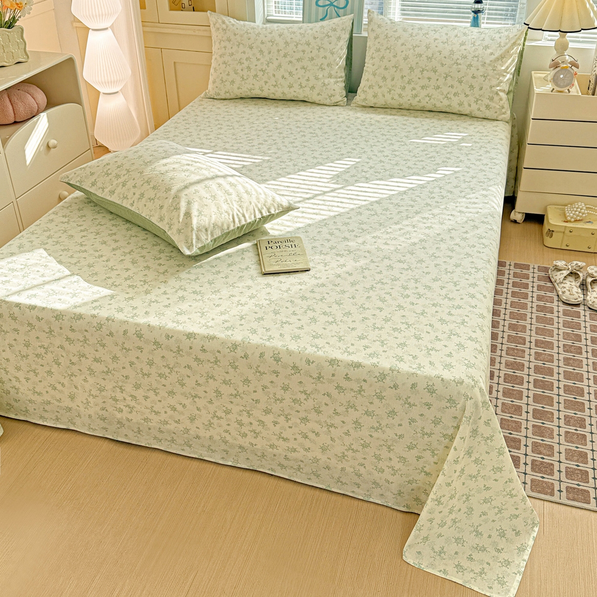 91家纺网 家纺一手货源 找家纺 名品家纺 2026新款100%纯棉床单系列 清清文絮