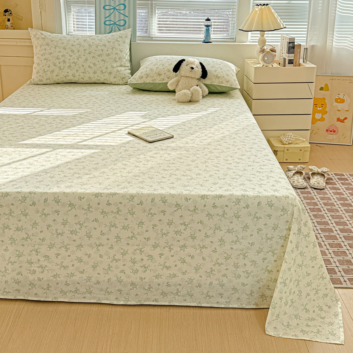 91家纺网 家纺一手货源 找家纺 名品家纺 2026新款100%纯棉床单系列 清清文絮