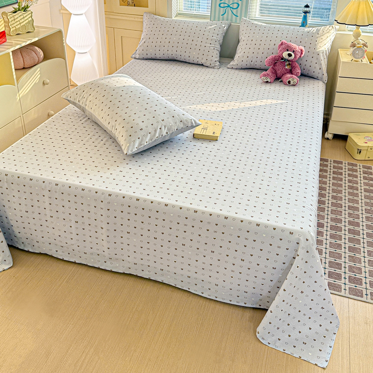 91家纺网 家纺一手货源 找家纺 名品家纺 2026新款100%纯棉床单系列 数字心情