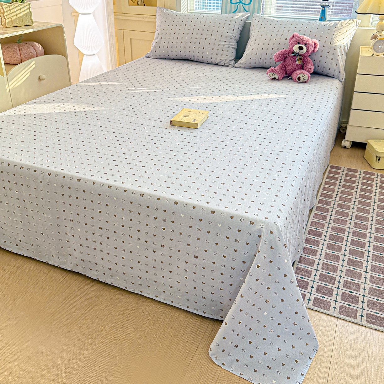 91家纺网 家纺一手货源 找家纺 名品家纺 2026新款100%纯棉床单系列 数字心情