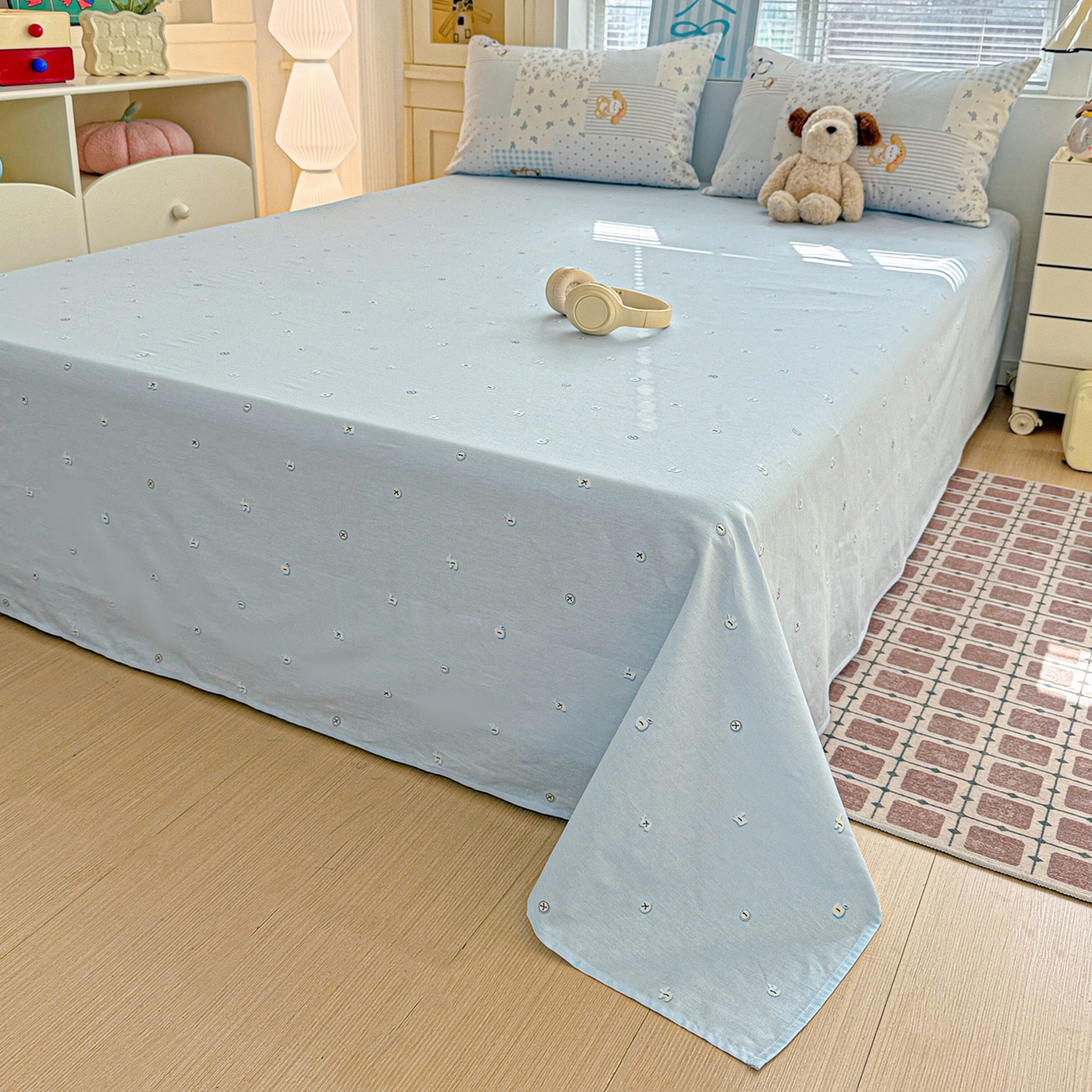 91家纺网 家纺一手货源 找家纺 名品家纺 2026新款100%纯棉床单系列 童话拼贴