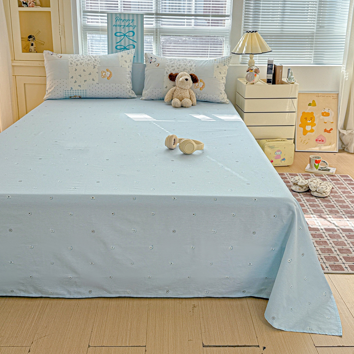 91家纺网 家纺一手货源 找家纺 名品家纺 2026新款100%纯棉床单系列 童话拼贴