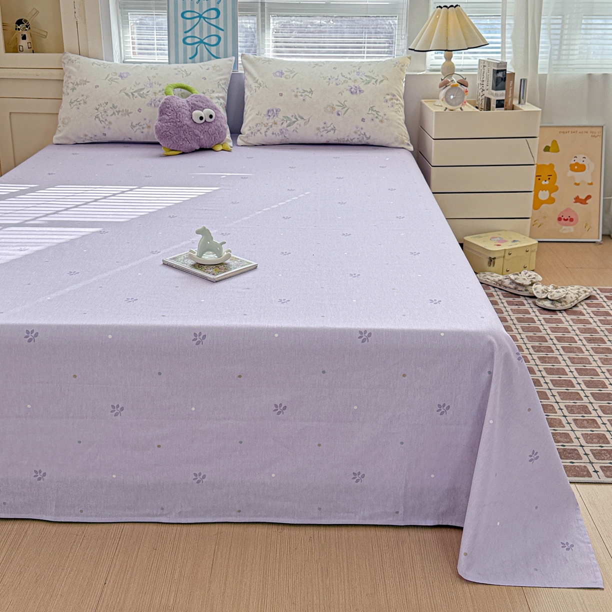 91家纺网 家纺一手货源 找家纺 名品家纺 2026新款100%纯棉床单系列 芜晴花