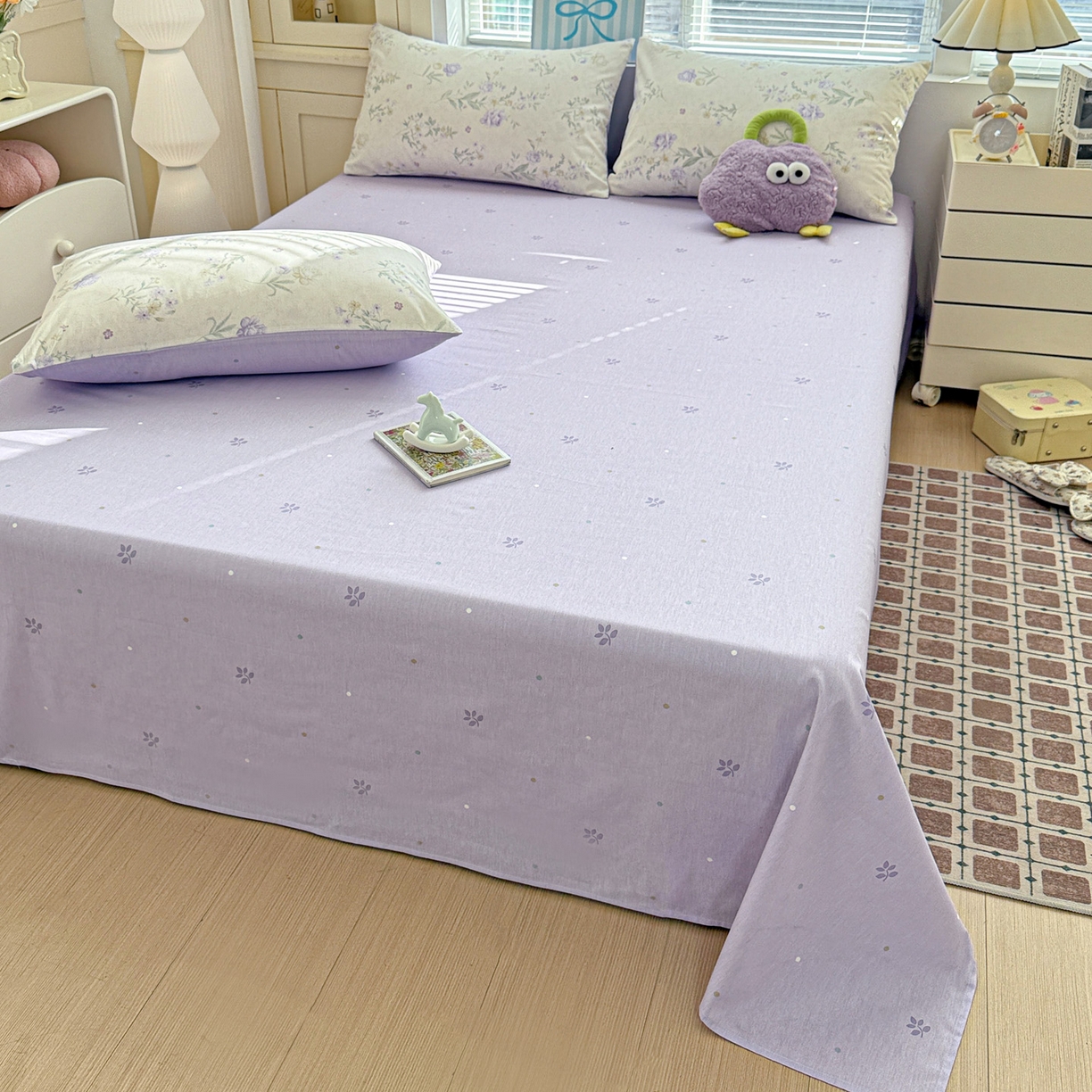 91家纺网 家纺一手货源 找家纺 名品家纺 2026新款100%纯棉床单系列 芜晴花