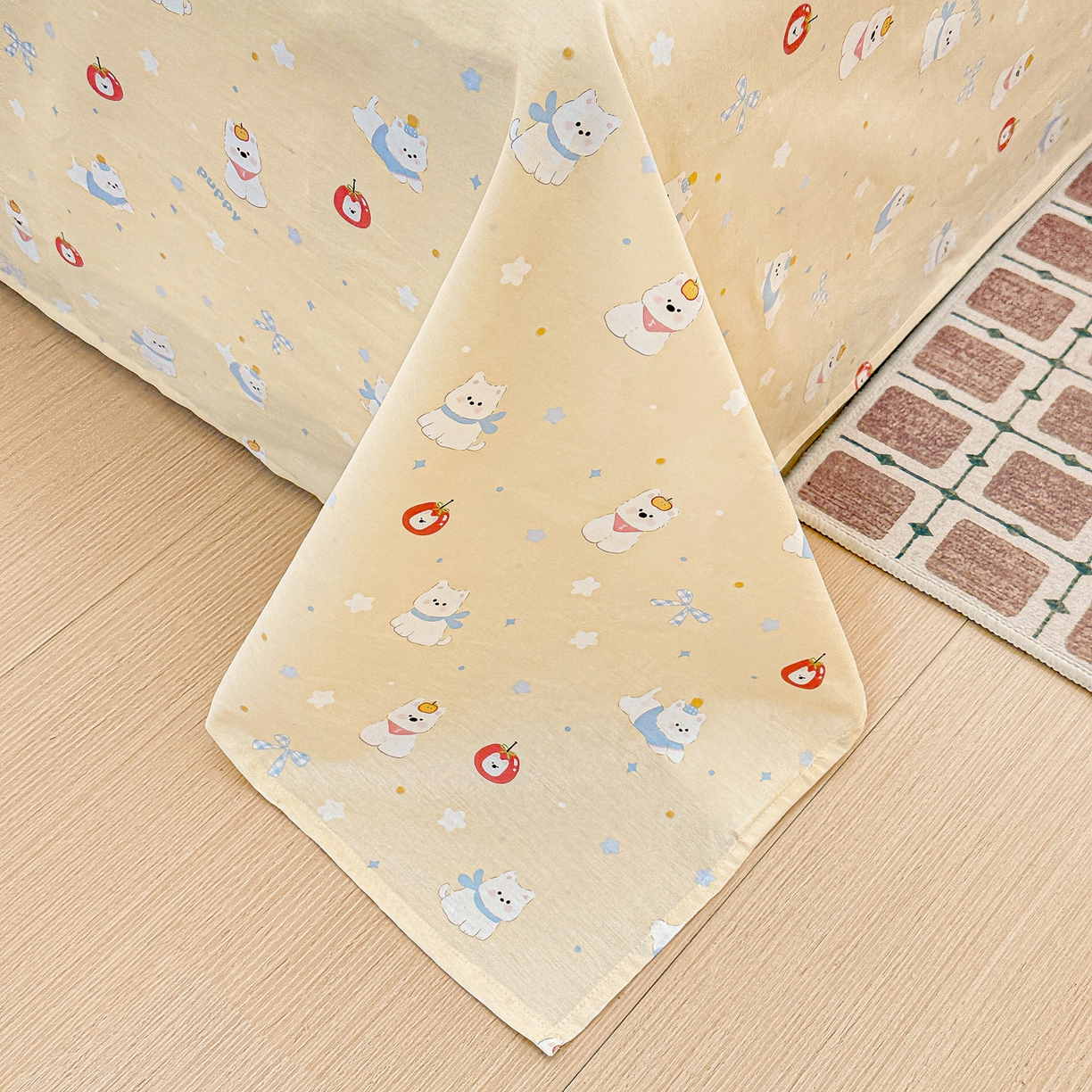 91家纺网 家纺一手货源 找家纺 名品家纺 2026新款100%纯棉床单系列 星愿汪汪